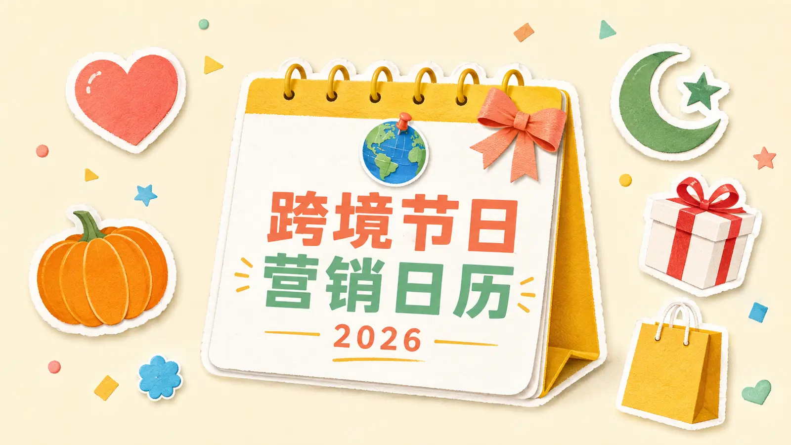 2026跨境电商节日营销日历，包含礼物、万圣节、斋月与全球购物元素