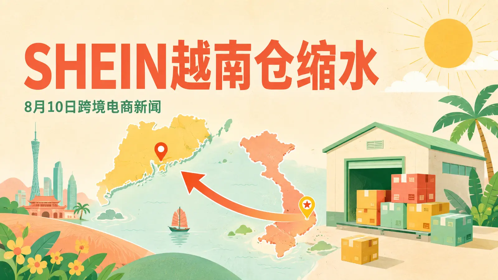 SHEIN越南仓收缩与供应链回流广东｜8月10日跨境电商新闻