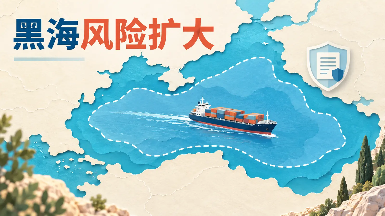 黑海战争险报告范围扩大与跨境物流风险示意图