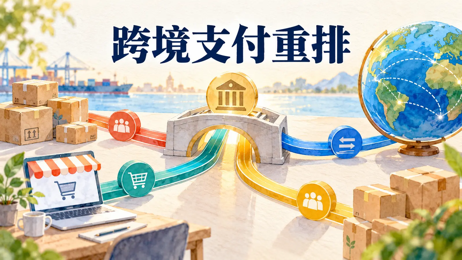 BRICS推进本币结算与跨境支付互联，独立站支付链路重排示意图