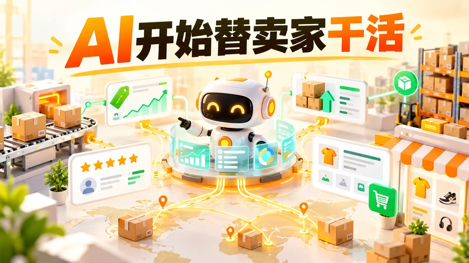 亚马逊卖家AI全天候管理库存调价与商品运营的跨境电商新闻封面