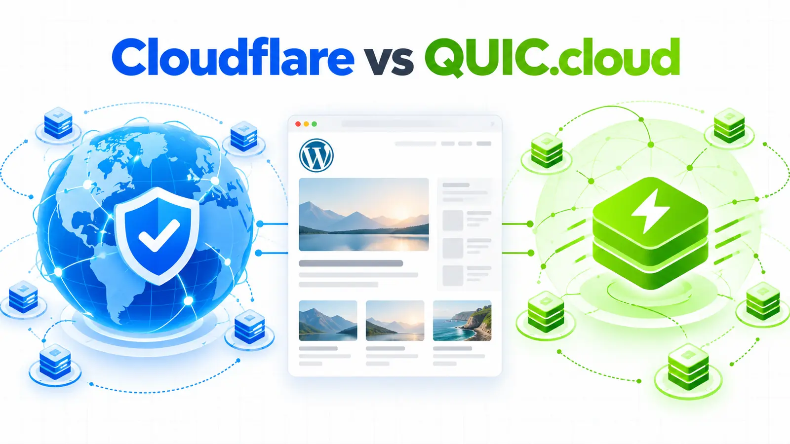Cloudflare与QUIC.cloud的WordPress CDN费用缓存和安全对比封面