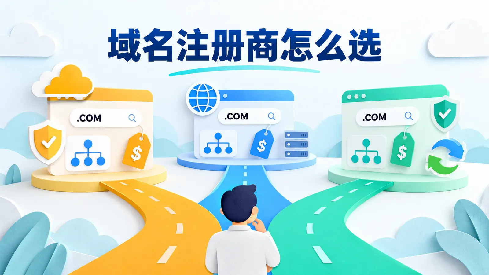 Cloudflare Registrar、NameSilo与Spaceship的价格DNS及迁移对比封面